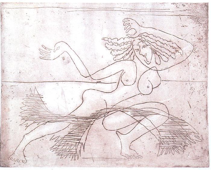 Ernst Ludwig Kirchner Female dancer - etching